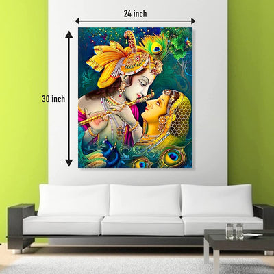 Shree Krishna Radha Wall Sticker for Living Room,Bedroom,Office (Size - 60CM X 90CM)