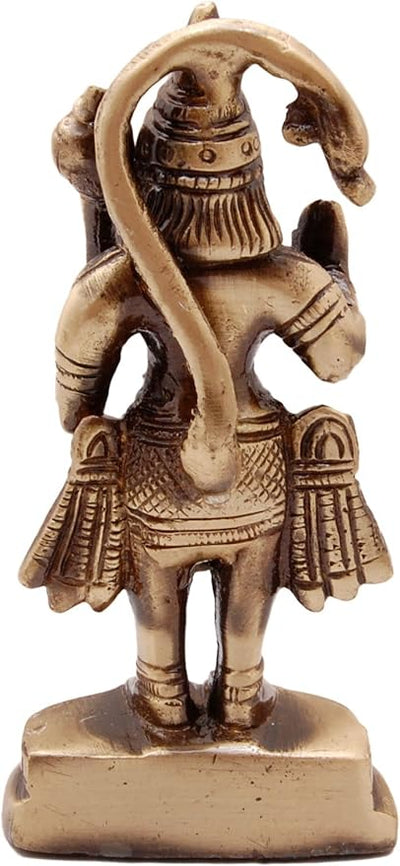 Hindu Gods : Hanuman Ji Brass Idol Standing Statue Antique Brown - Pack of 1