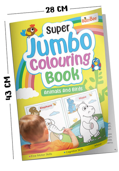 Super Jumbo Colouring Book Animals & Birds by Team Pegasus [Paperback]