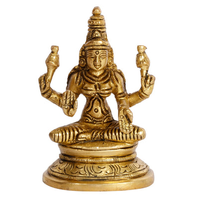 Goddess Lakshmi Sitting on Lotus Statue for Home Puja Mandir