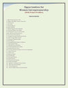 Opportunities for Women Entrepreneurship [Paperback]