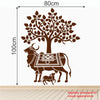 Kamdhenu Cow and Calf - Holy Cow - Hindu Religion - Sacred - God - Creative - Colorful Wall Sticker' -SM784 (Multi Colour, Vinyl - 100cm X 80 cm)