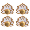 Lotus Glass Tea Light Holder Set of 4, Diwali Decoration Items for Home Decor
