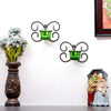 Set of 1 Wall Hanging Tealight Candle Holder Metal Wall Sconce with Glass Cups - Decorations Items for Home Wall Decor - Butterfly Green