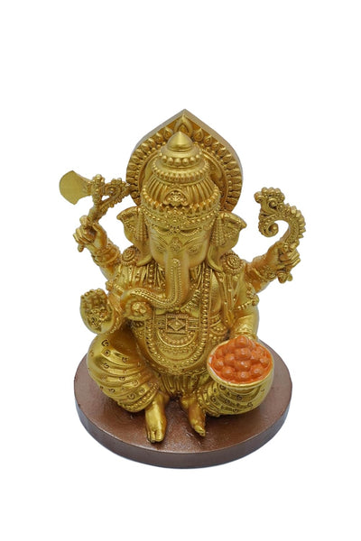 Decor Destination Ganesh Idol, Ganpati Murti, Highly Detailed Statue for Puja, Home and Office Decor