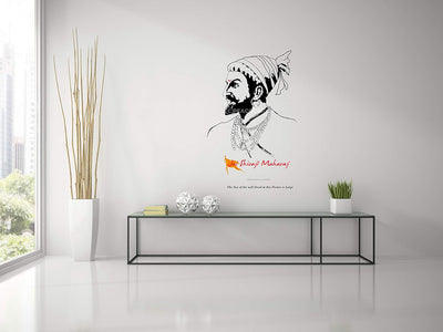 Jai Shivaji Maharaj Wall Decal Large Black
