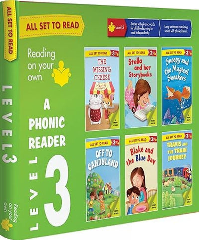 All set to Read- A Phonic Reader- Level 3 (6 books) by Om Books Editorial Team [Paperback]