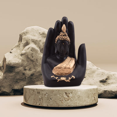 Polyresin Handcrafted Palm Buddha Showpiece