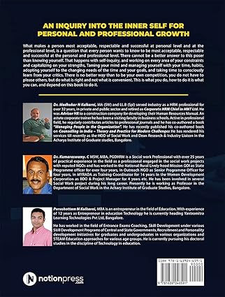 AN INQUIRY INTO THE INNER SELF FOR PERSONAL AND PROFESSIONAL GROWTH by Dr. Madhukar N Kulkarni, Dr. Kumaraswamy C, PM Kulkarni [Paperback]