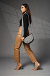 Women's Premium Cotton/Full Sling Shoulder Bag | Ladies Purse Handbag - White-Black
