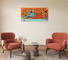 Canvas Print Kerala Mural Unframed | Kerala Mural  | Vishnu Avatar Canvas Painting | Kerala Mural Art Wall Painting | Wall Murals For Living Room | Size 24 x 16 Inches.