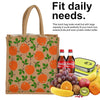 Reusable Jute Grocery Shopping Bag With Handle & Zipper For Lunch Handbag, Vegetable Bag