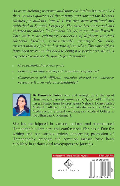 Materia Medica for Students by Dr. Pameeta Uniyal [Paperback]