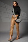 Women's Premium Cotton/Full Sling Shoulder Bag | Ladies Purse Handbag - White-Black