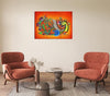 Canvas Print Unframed | Decoration |  Radha Krishna Canvas Painting | Kerala Mural Art Wall Painting | Wall Murals For Living Room | Size 24 x 16 Inches.
