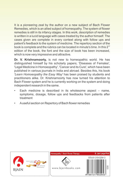 Beginners Guide to Bach Flower Remedies with Repertory by Dr. V. Krishnamoorty [Paperback]