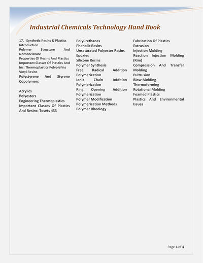 Industrial Chemicals Technology Hand Book by NIIR Board [Paperback]
