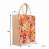 Multicolor Jute bag for Women and Men Lunch Bag with Zip and Handle