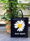 Trendy Jute Bags Eco-Friendly Jute Bags Tiffin/Shopping Grocery Multipurpose Hand Bag with Zip & Handle for Men and Women Flower Printed