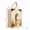 Multicolor Jute bag for Women and Men Lunch Bag with Zip and Handle