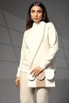Women's Premium Cotton/Full Sling Shoulder Bag | Ladies Purse Handbag  - White-Beige