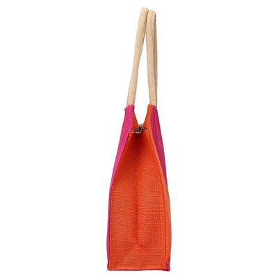 Eco-Friendly Tote Jute Bag-Reusable Tiffin/Shopping/Grocery Multipurpose Hand Bag With Zip & Handle For Men And Women