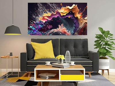 Canvas Print Abstract Artwork of Colours UnframedPainting for Wall Decoration(8" x12inch)