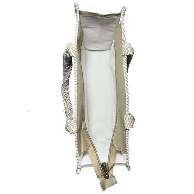 Fashmade Jute Carry Handbag For Men Women | Multi-Purpose Daily Use Tote Regular Eco-Friendly Shopping - Cream