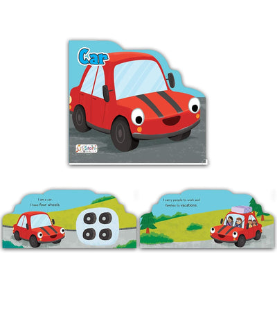 Set of 2 Private Transport Vehicles Shaped Board Books (Car & Truck) by Team Pegasus [Product Bundle]
