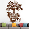 Kamdhenu Cow and Calf - Holy Cow - Hindu Religion - Sacred - God - Creative - Colorful Wall Sticker' -SM784 (Multi Colour, Vinyl - 100cm X 80 cm)