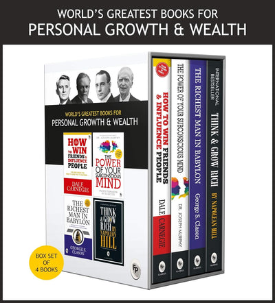 World's Greatest Books For Personal Growth & Wealth by Dale Carnegie,Napoleon Hill,Dr.Joseph Murphy,George S. Clason [Paperback] Set of 4 Books