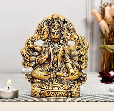 Hindu Gods : Panchmukhi Hanuman Ji Idol for Home Decor Gifting Protection from Evil Eye Decorative Showpiece