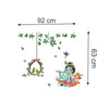 Lord Krishna Playing Murli with Birds PVC Vinly Wall Stickers (Multicolor, 63 cm x 92 cm), Self-Adhesive
