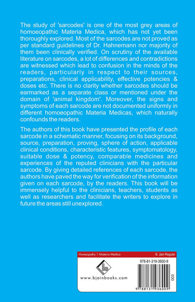 Homoeopathic Materia Medica of Sarcodes by Chaturbhuja Nayak, Smita Brahmachari, Syed Afsar Ali [Paperback]