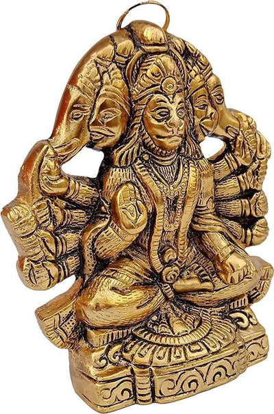 Hindu Gods : Panchmukhi Hanuman Ji Idol for Home Decor Gifting Protection from Evil Eye Decorative Showpiece