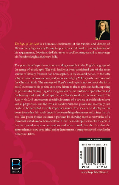 The Rape of the Lock by Alexander Pope [Paperback]