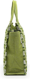 Trendy Jute Bags - Green, Eco-Friendly Jute Bags Tiffin/Shopping Grocery Multipurpose Hand Bag with Zip & Handle for Men & Women