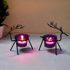 Set of 1 Decorative Handcrafted Metal Tea Light Candle Holders for Diwali Festival, Home Decor