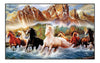 Canvas Print 7 Running Horses Vastu Canvas Unframed Wall Painting for Living Room, Bedroom, Office, Hotels, Drawing Room (Multicolor, 24x36Inch)