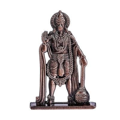 Hindu Gods : Hanuman Ji Idol Statue for Car & Home Temple - Exquisite Statue of Bajrang Bali with Gada (Brass)