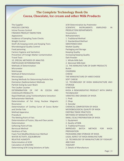 The Complete Technology Book of Cocoa, Chocolate, Ice cream and other Milk Products [Paperback]