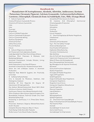Handbook on Manufacture of Acetophenone, Alcohols, Alletrhin, Anthracene, Barium Potassium Chromate Pigment , Fine Chemicals, Formaldehyde, Granulated Fertilizers, Granulated Triple Superphosphate and Hydroquinone [Paperback]