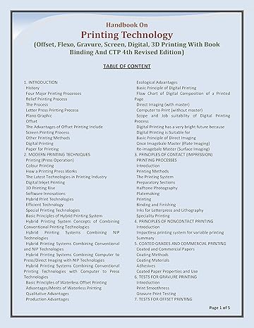 Handbook on Printing Technology [Paperback]