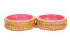 Glass Diamond Cutting Stone Design Bangles for Women & Girls - Pink