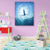Canvas Print Woman Diving in a Sea | Unframed Premium Painting for Bedroom & Living Room | 12 x 15.2 inch (30 x 39 cms)