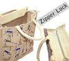 Jute Bag Tote eco Friendly Bag for shopping/tiffin/picnic/grocery/gym hand bag with zip and handle