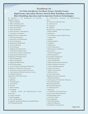 Handbook on Pet Film and Sheets, Urethane Foams, Flexible Foams, Rigid Foams, Speciality Plastics, Stretch Blow Moulding, Injection Blow Moulding, Injection and Co-Injection Preform Technologies [Paperback]