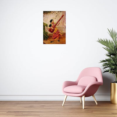 Canvas Print Raja Ravi Varma Painting Unframed Canvas Prints Canvas Art Print Canvas Wall Print (Kadambari 24x16 Inch) multicolor