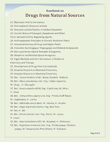 Handbook on Drugs from Natural Sources by H. Panda [Paperback]