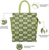 Trendy Jute Bags - Green, Eco-Friendly Jute Bags Tiffin/Shopping Grocery Multipurpose Hand Bag with Zip & Handle for Men & Women